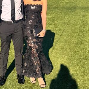 GENERATION LOVE MIRELLE VEGAN LEATHER LACE DRESS